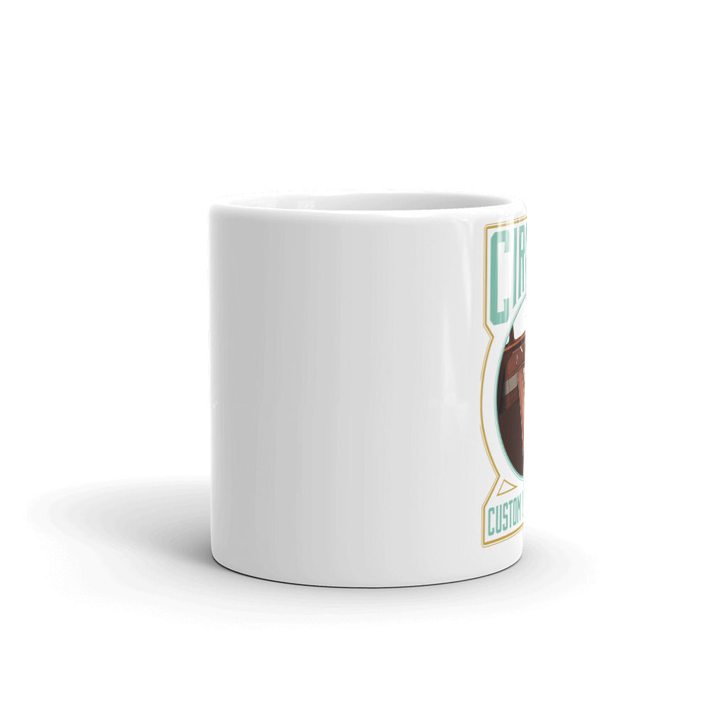 White glossy mug